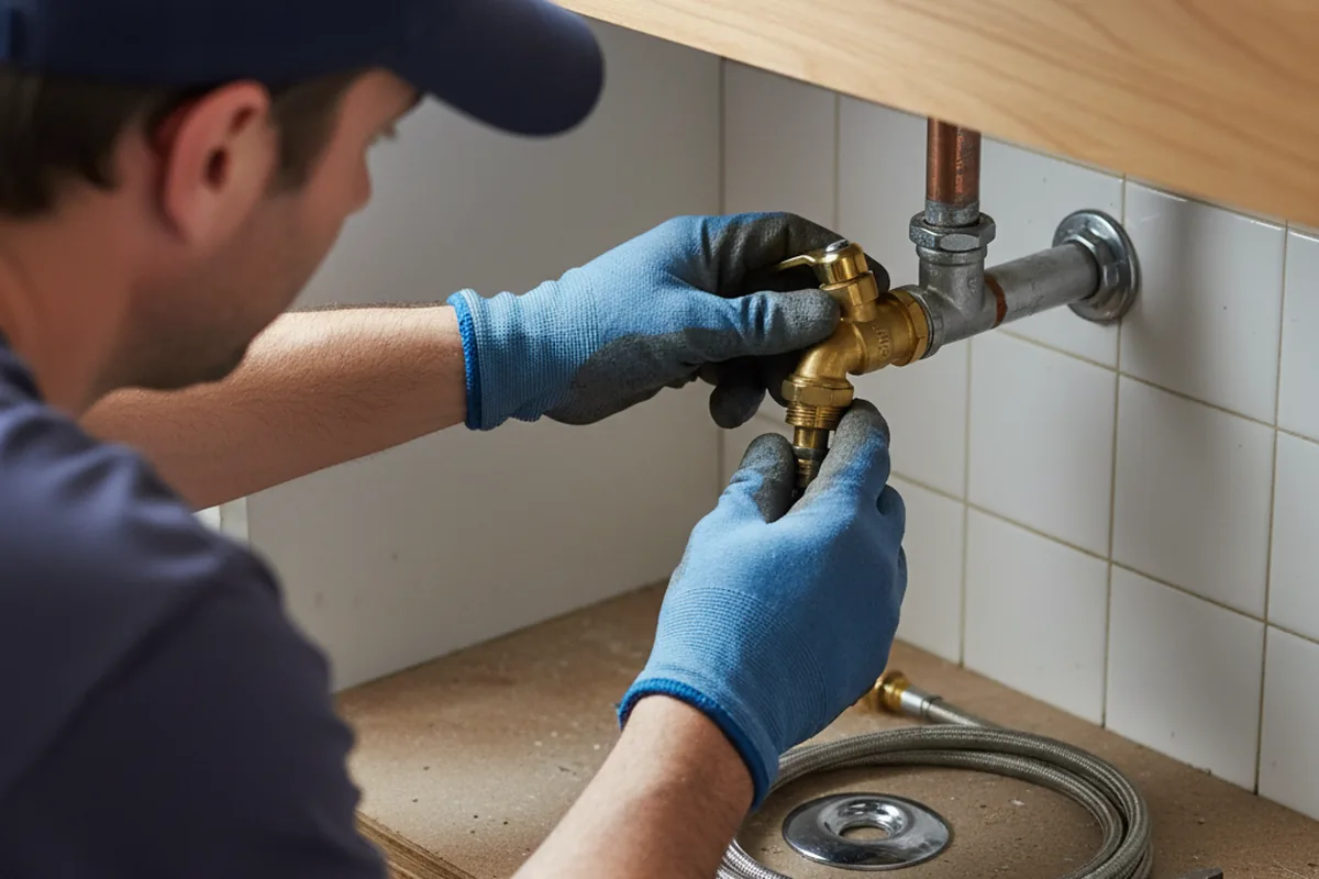 Shutoff valve and fitting work during Emergency Plumbing in Middle Island